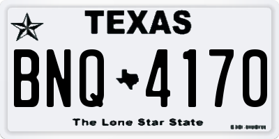 TX license plate BNQ4170