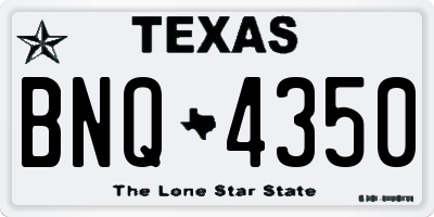 TX license plate BNQ4350
