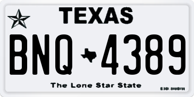 TX license plate BNQ4389
