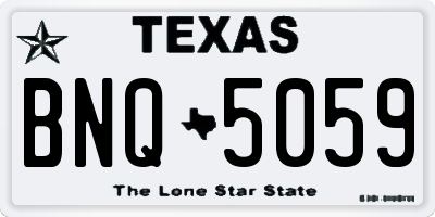 TX license plate BNQ5059