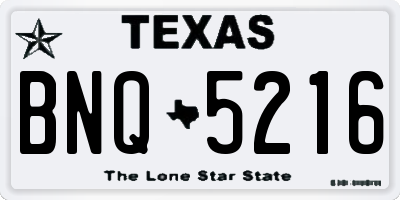 TX license plate BNQ5216