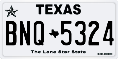 TX license plate BNQ5324