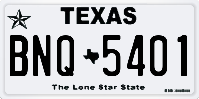 TX license plate BNQ5401
