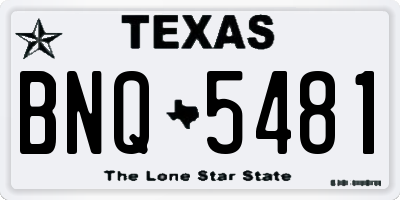TX license plate BNQ5481