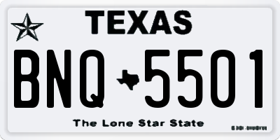 TX license plate BNQ5501