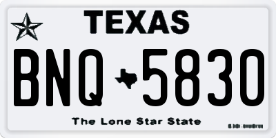 TX license plate BNQ5830