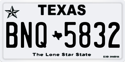 TX license plate BNQ5832