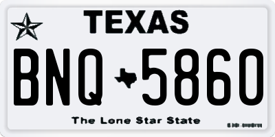 TX license plate BNQ5860