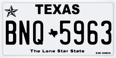TX license plate BNQ5963