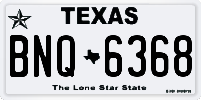 TX license plate BNQ6368