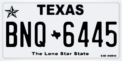 TX license plate BNQ6445