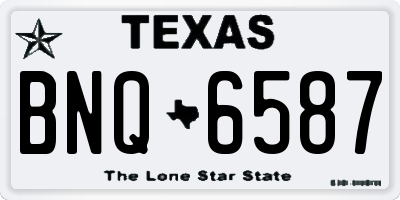 TX license plate BNQ6587