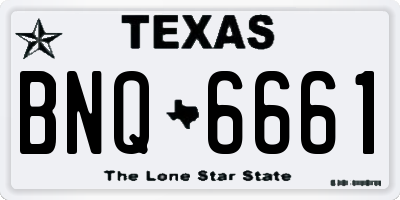 TX license plate BNQ6661