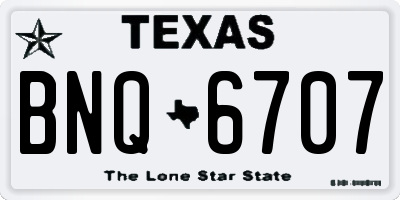 TX license plate BNQ6707