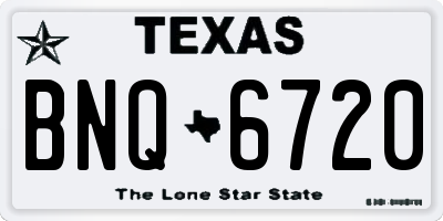 TX license plate BNQ6720