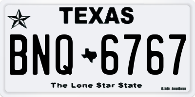 TX license plate BNQ6767