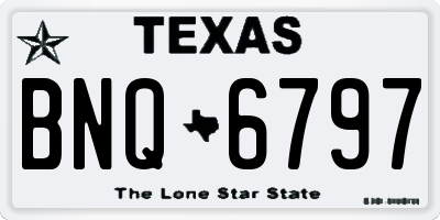 TX license plate BNQ6797