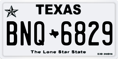 TX license plate BNQ6829