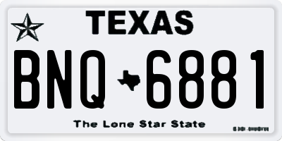 TX license plate BNQ6881