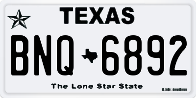 TX license plate BNQ6892