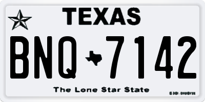 TX license plate BNQ7142
