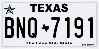 TX license plate BNQ7191
