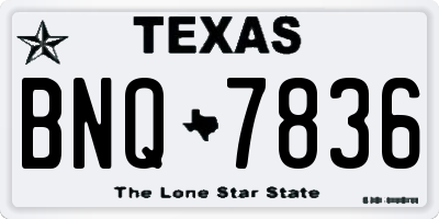 TX license plate BNQ7836