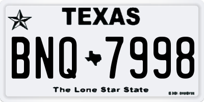 TX license plate BNQ7998