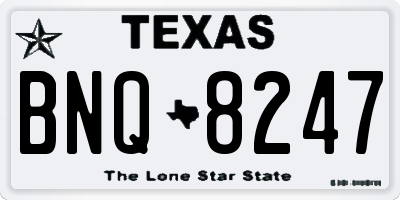 TX license plate BNQ8247