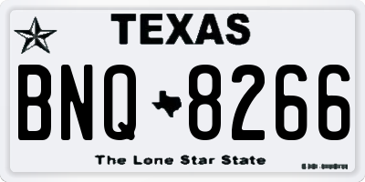 TX license plate BNQ8266