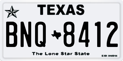 TX license plate BNQ8412