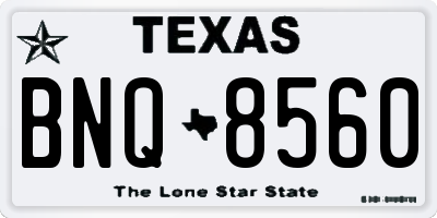 TX license plate BNQ8560