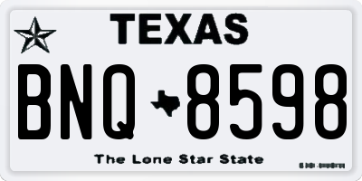 TX license plate BNQ8598