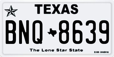 TX license plate BNQ8639
