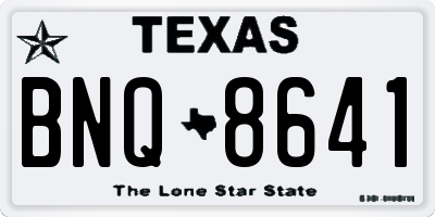 TX license plate BNQ8641