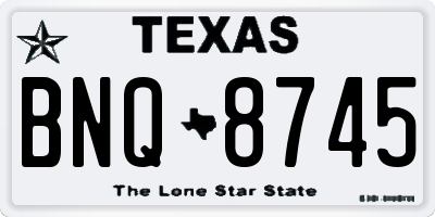 TX license plate BNQ8745