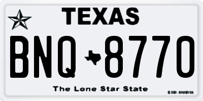 TX license plate BNQ8770