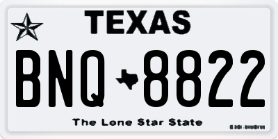 TX license plate BNQ8822