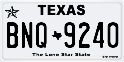 TX license plate BNQ9240