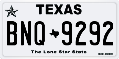 TX license plate BNQ9292
