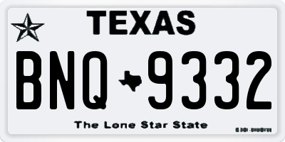 TX license plate BNQ9332