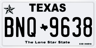 TX license plate BNQ9638