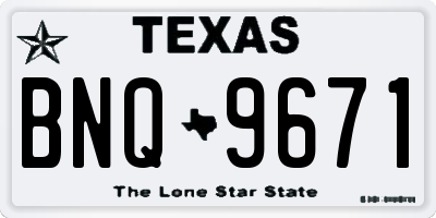 TX license plate BNQ9671