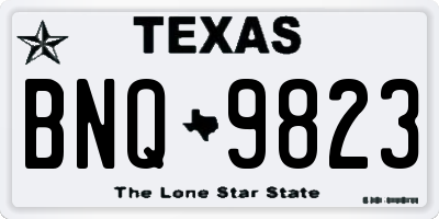 TX license plate BNQ9823
