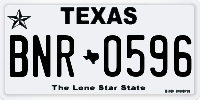 TX license plate BNR0596