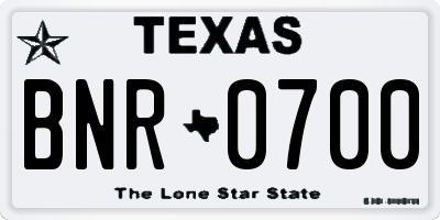 TX license plate BNR0700