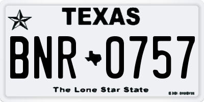 TX license plate BNR0757