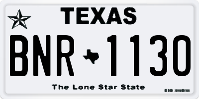 TX license plate BNR1130