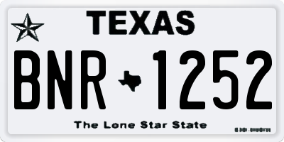 TX license plate BNR1252