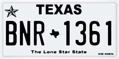 TX license plate BNR1361